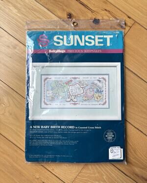 Vintage Sunset -A New Baby Birth Record -Cross Stitch Kit 13565